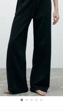 Black Wide Leg Drawstring Sweatpants Size M